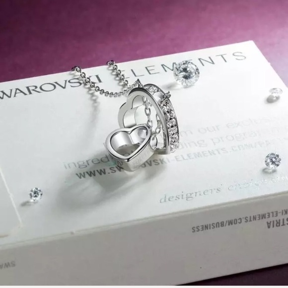 ❣️last 1❣️Heart in heart necklace, with crystal elements - Picture 7 of 9